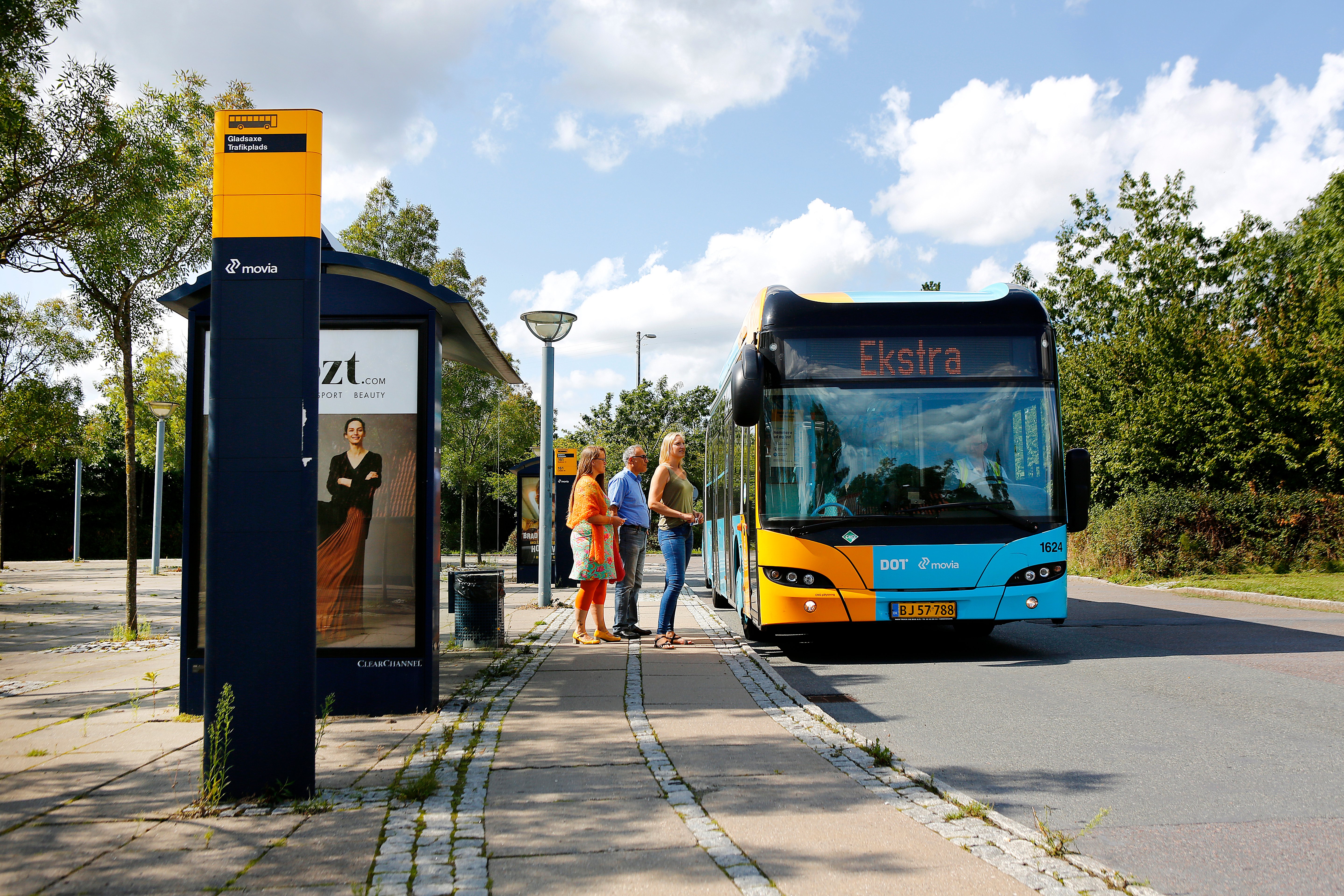 Passengers boarding a bus in Denmark